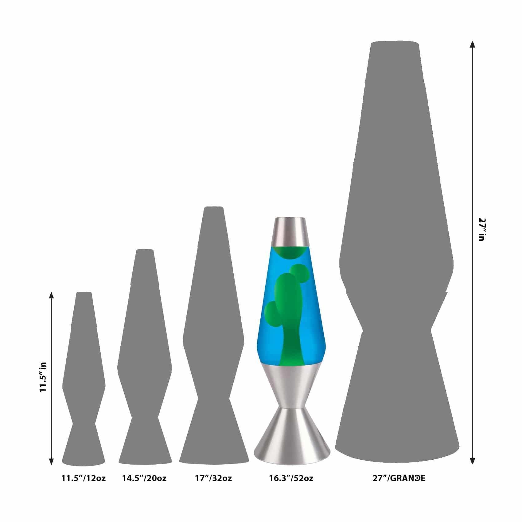 16.3" LAVA LAMP - YELLOW/BLUE/SILVER
